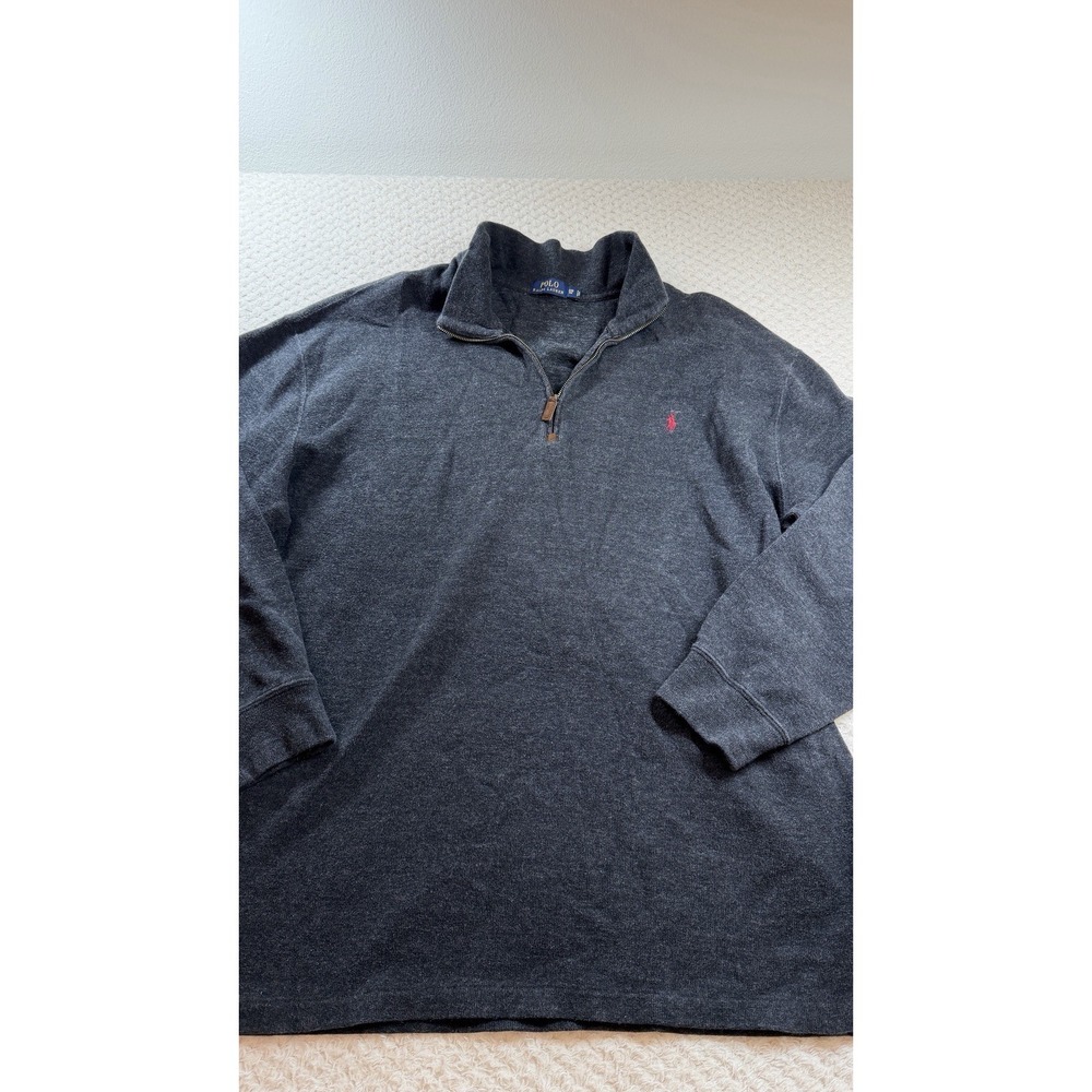 Polo Ralph Lauren Quarter Zip Men's 3XB Pullover Sweater Sweatshirt Dark Grey